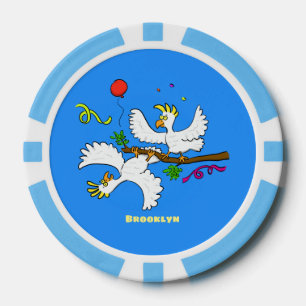 Lot De Jeton De Poker Caricature d'oiseaux de cockatoo amusante