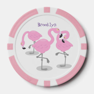Lot De Jeton De Poker Caricature en trio flamand rose mou