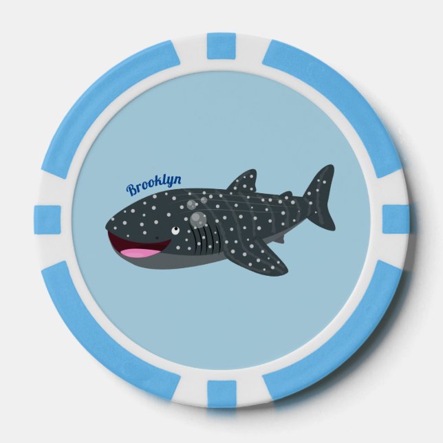Lot De Jeton De Poker Caricature joli requin baleine joyeux (Recto)