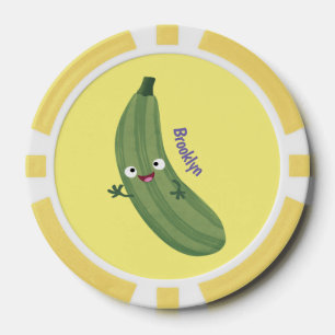 Lot De Jeton De Poker Caricature joyeux de courgettes mignonnes