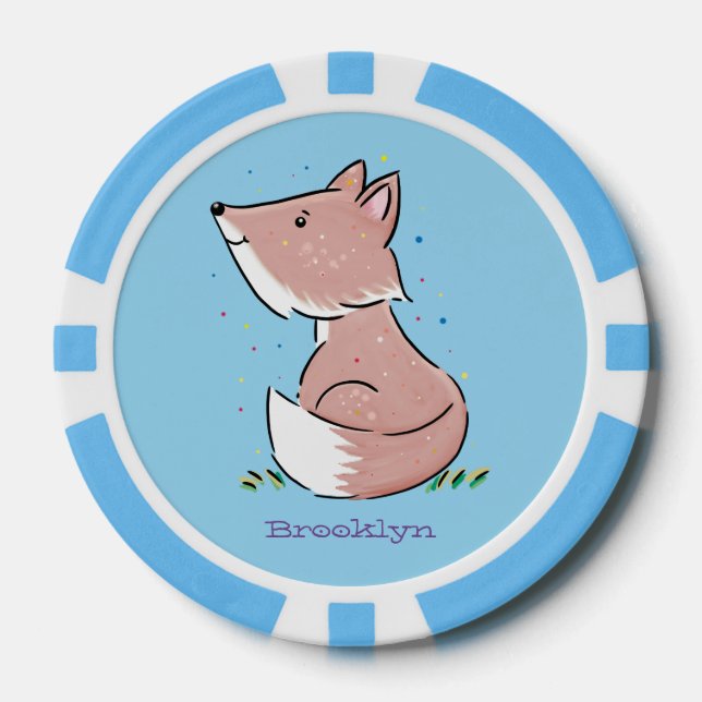 Lot De Jeton De Poker Caricature pour bébé renard (Recto)