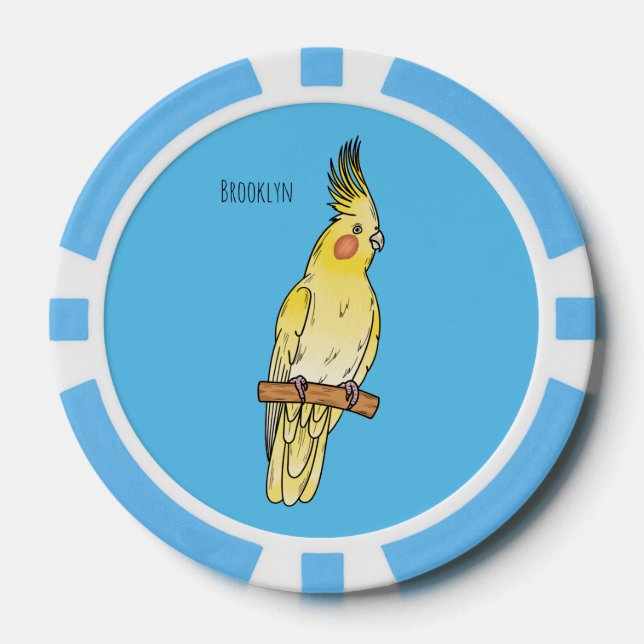 Lot De Jeton De Poker Caricature pour oiseaux Cockatiel (Recto)