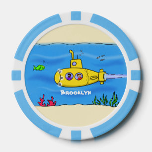 Lot De Jeton De Poker Caricature sous-marine joyeuse