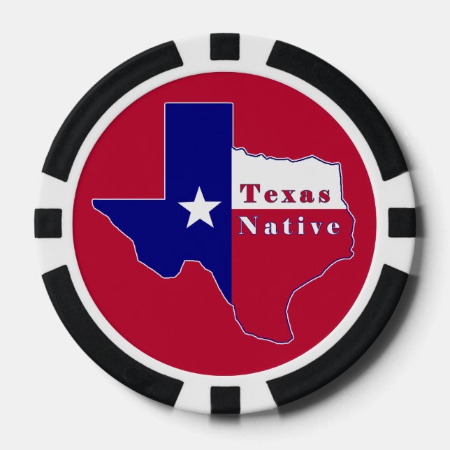 Lot De Jeton De Poker Carte des drapeaux autochtones du Texas (Recto)