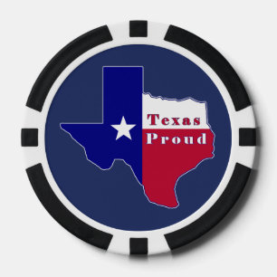 Lot De Jeton De Poker Carte du Texas Proud
