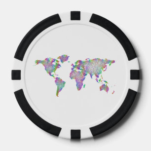 Lot De Jeton De Poker Carte mondiale