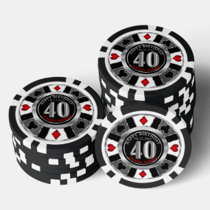 Lot De Jeton De Poker Casino Chip Las Vegas 40e anniversaire - Argent
