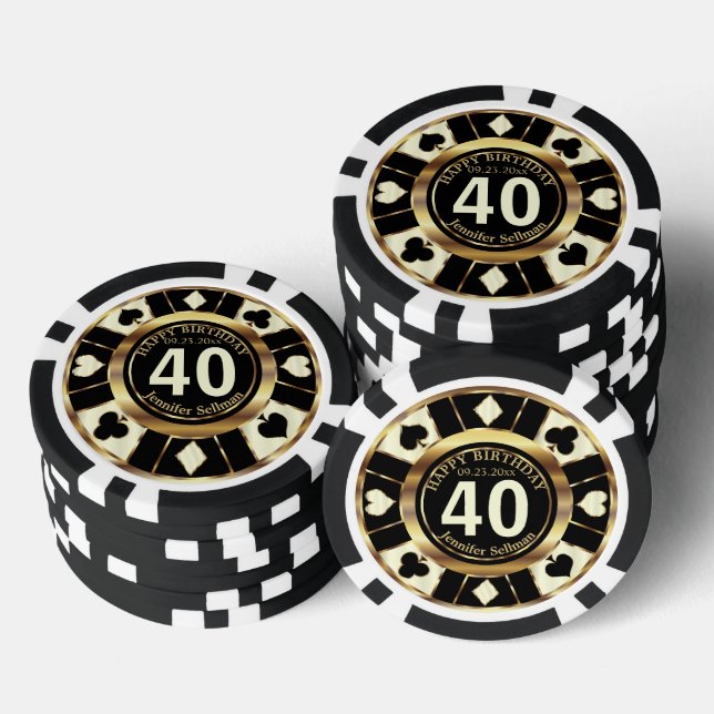 Lot De Jeton De Poker Casino Chip Las Vegas Anniversaire - Crème (Empiler)