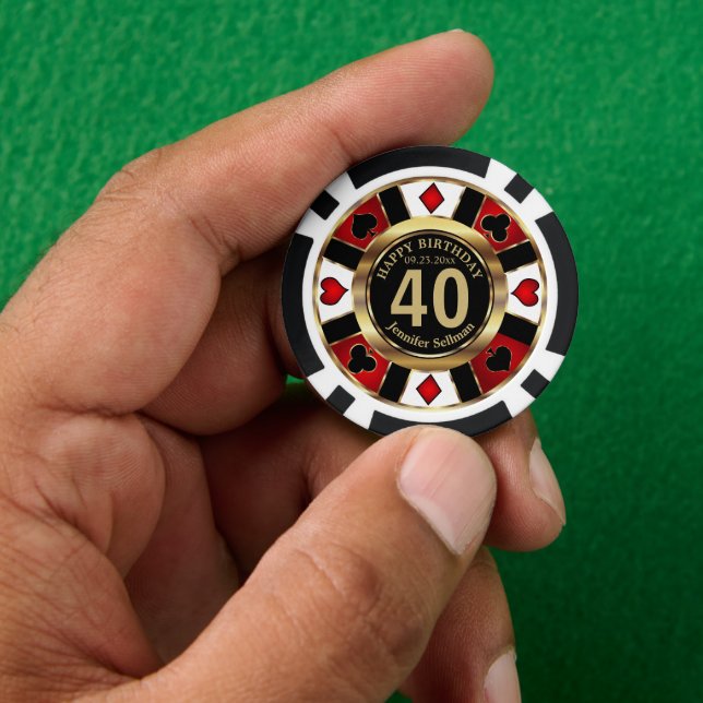Lot De Jeton De Poker Casino Chip Las Vegas Anniversaire - Rouge (main)