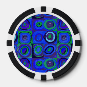 Lot De Jeton De Poker Cercle Carré Kandinsky Farbstudie Blue Quadrate