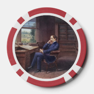 Lot De Jeton De Poker Charles Dickens dans son étude