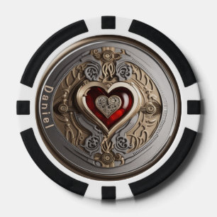Lot De Jeton De Poker Charme Lucky personnalisé avec coeur