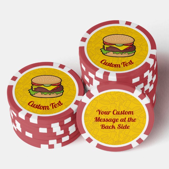 Lot De Jeton De Poker Cheeseburger (Empiler)