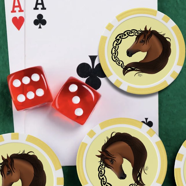 Lot De Jeton De Poker Cheval Brown celtique Jaune (Créateur téléchargé)
