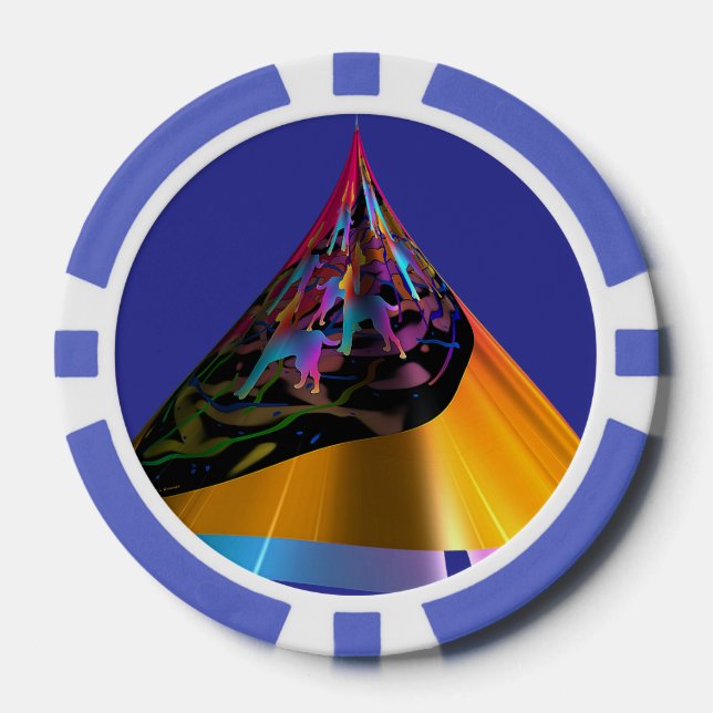 Lot De Jeton De Poker Chiens bleus (Recto)