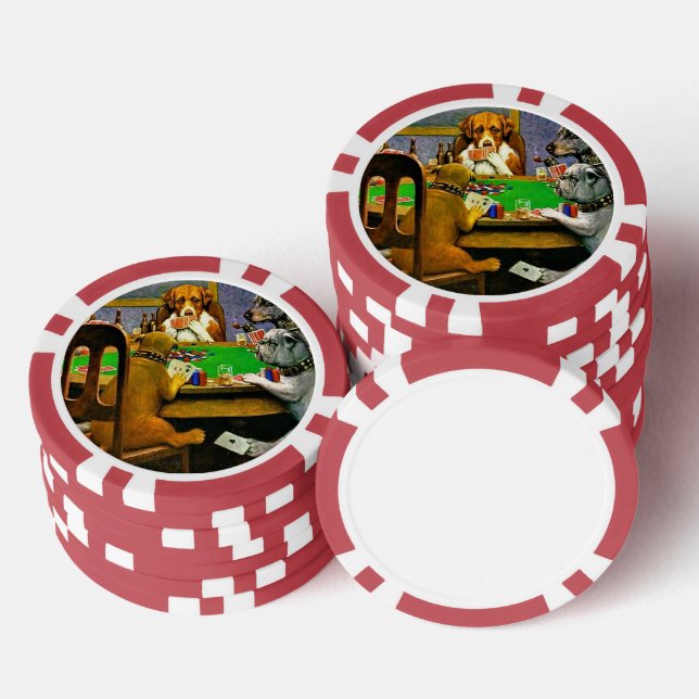 Lot De Jeton De Poker Chiens Jouant au Poker (Empiler)