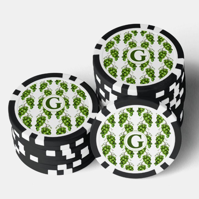 Lot De Jeton De Poker Chip de poker aux raisins verts (Empiler)