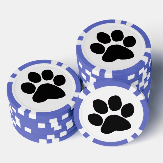 Lot De Jeton De Poker Chip de poker - Empreinte de patte noir (Empiler)