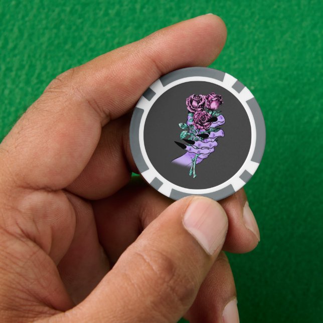 Lot De Jeton De Poker Chip de poker gothique Bouquet (main)