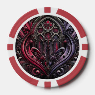 Lot De Jeton De Poker Chip de poker gothique Rose Casino