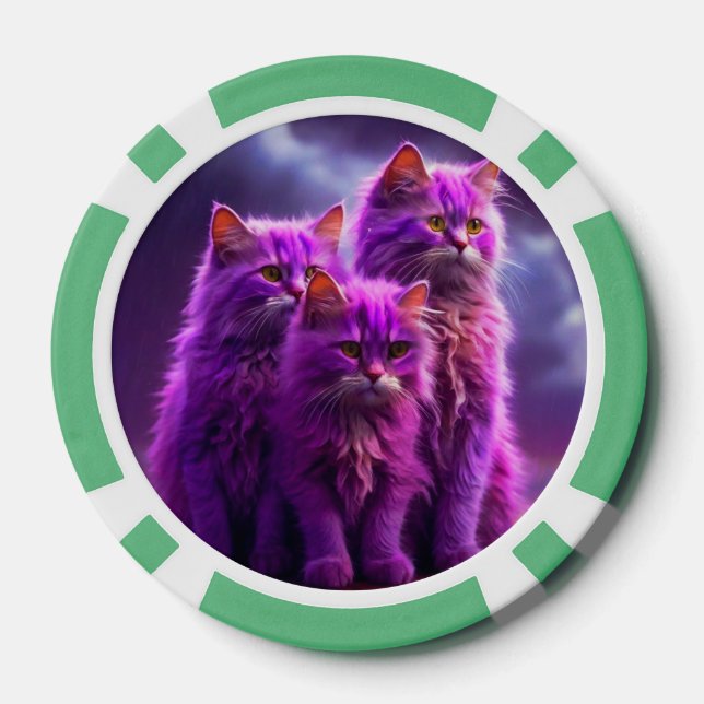 Lot De Jeton De Poker Chips de poche Lucky pour Amoureux de les chats (Verso)