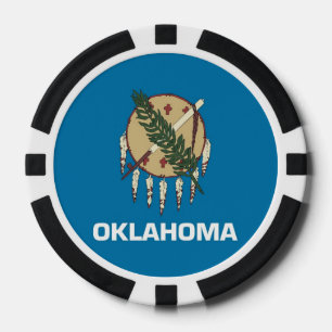 Lot De Jeton De Poker Chips de poker avec Drapeau de l'Oklahoma
