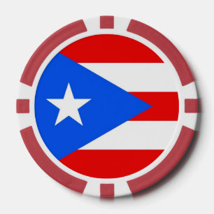 Lot De Jeton De Poker Chips de poker avec Drapeau de Porto Rico
