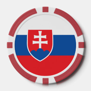 Lot De Jeton De Poker Chips de poker avec Drapeau de Slovaquie
