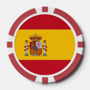 Lot De Jeton De Poker Chips de poker avec Drapeau d'Espagne