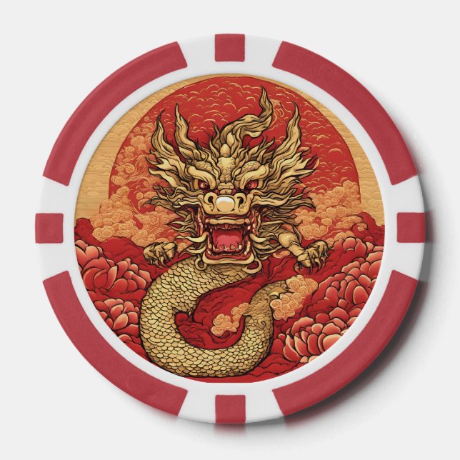 Lot De Jeton De Poker Chips de Poker Composite Dragon Chinois Personnali (Recto)