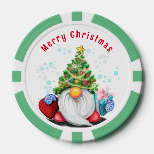 Lot De Jeton De Poker Chips de Poker de Noël Gnome avec cadeaux