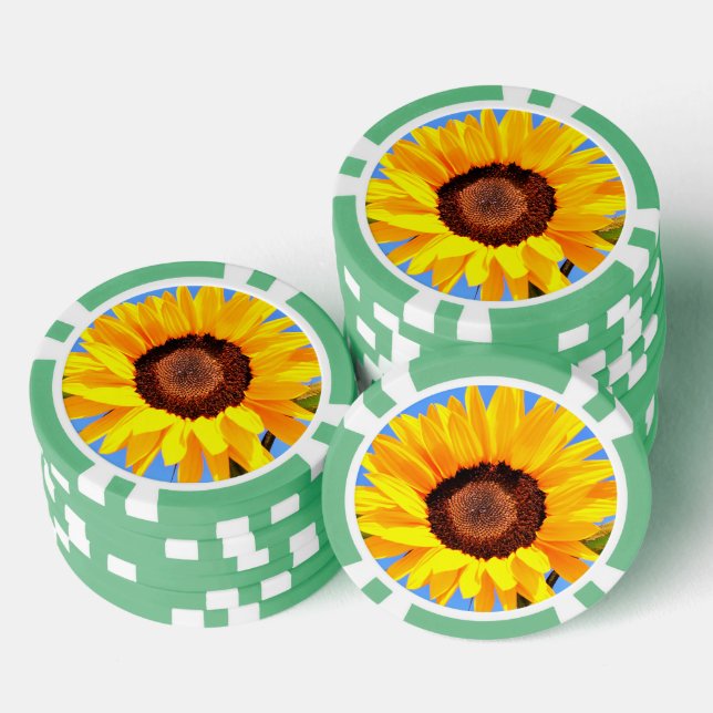 Lot De Jeton De Poker Chips de poker de tournesol (Empiler)