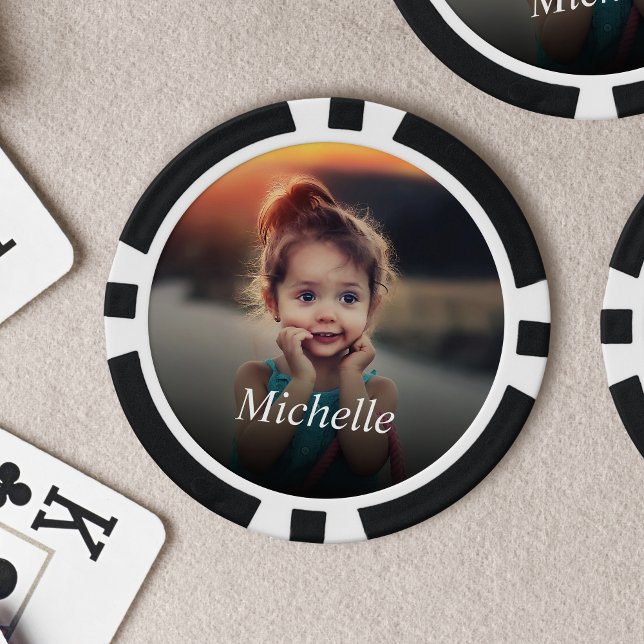 Lot De Jeton De Poker Chips de poker en argile photo personnalisés (Créateur téléchargé)