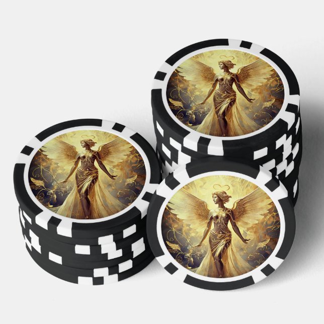 Lot De Jeton De Poker Chips de poker Gold Angel (Empiler)