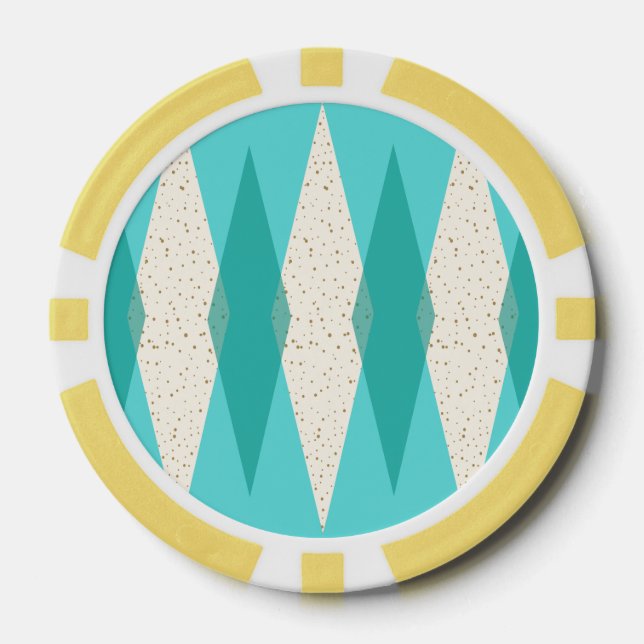 Lot De Jeton De Poker Chips de poker Jacquard moderne du milieu du siècl (Recto)