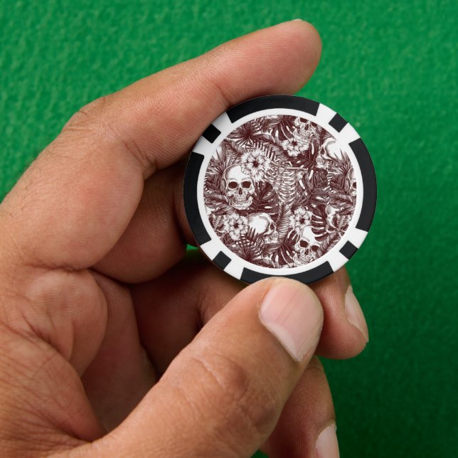 Lot De Jeton De Poker Chips de poker Jungle Skuls (main)