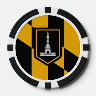 Lot De Jeton De Poker Chips de poker patriotique avec Drapeau de Baltimo