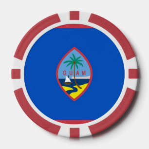 Lot De Jeton De Poker Chips de poker patriotique avec Drapeau de Guam