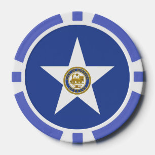 Lot De Jeton De Poker Chips de poker patriotique avec Drapeau de Houston