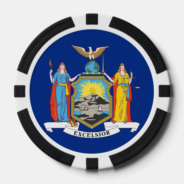 Lot De Jeton De Poker Chips de poker patriotique avec Drapeau de New Yor (Recto)