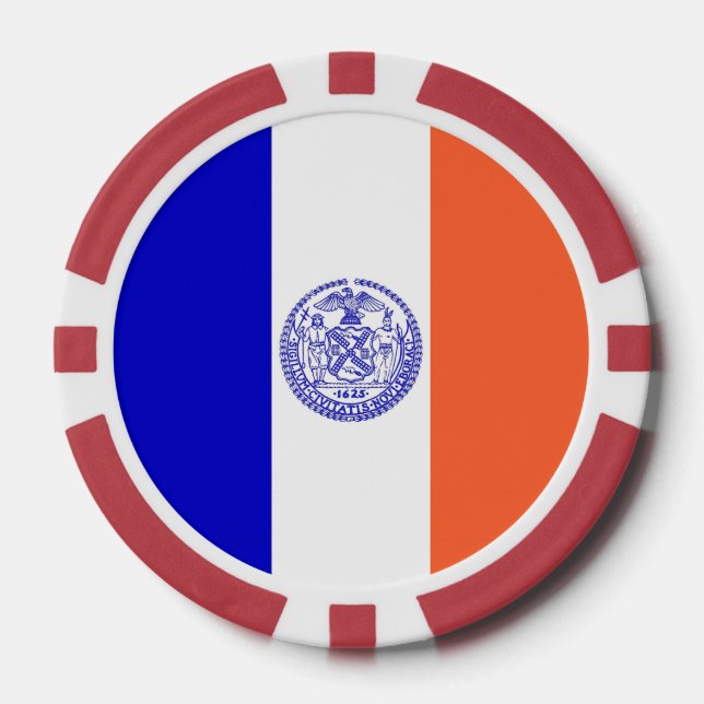 Lot De Jeton De Poker Chips de poker patriotique avec Drapeau de New Yor (Recto)