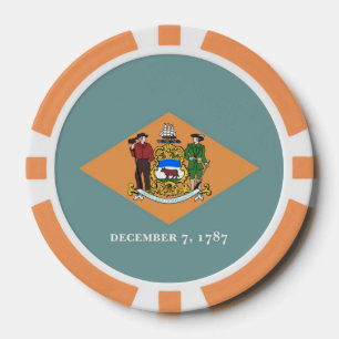 Lot De Jeton De Poker Chips de poker patriotique avec Drapeau du Delawar