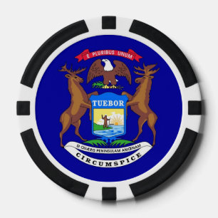 Lot De Jeton De Poker Chips de poker patriotique avec Drapeau du Michiga
