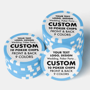Lot De Jeton De Poker Chips de poker personnalisés LIGHT BLUE