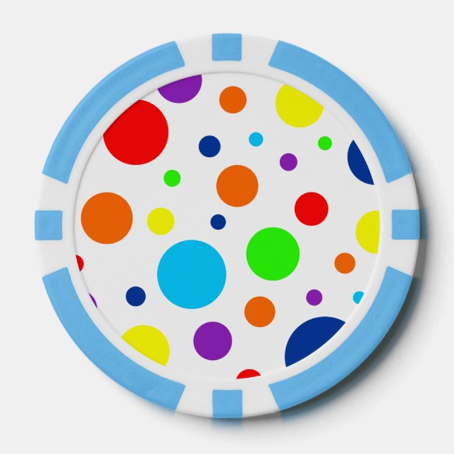 Lot De Jeton De Poker Chips de poker White Rainbow Spots (Recto)