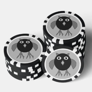 Lot De Jeton De Poker Chouette d'Halloween déplaisante