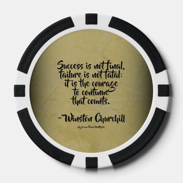 Lot De Jeton De Poker Citation de Winston Churchill ; succès (Recto)