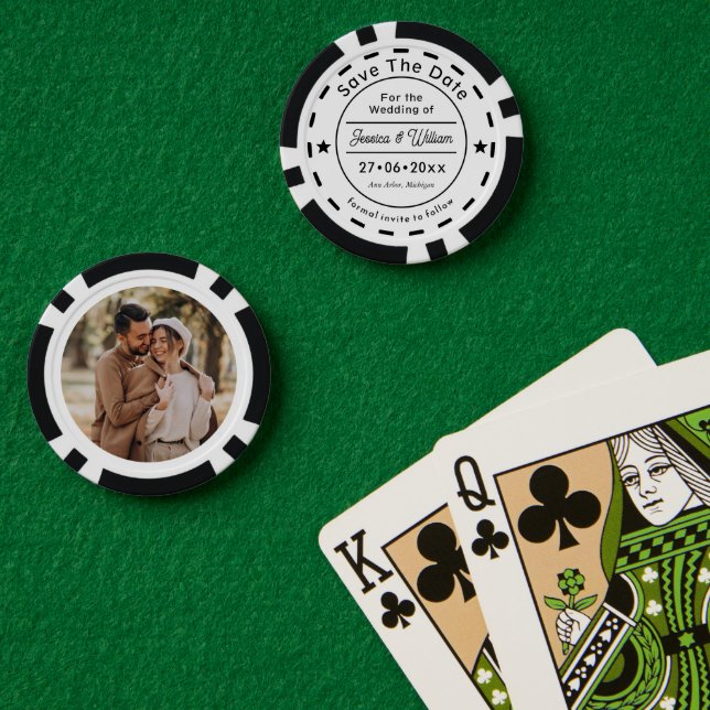 Lot De Jeton De Poker Classic Unique Wedding Save The Date Photo (Table de poker (double))