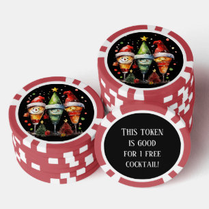 Lot De Jeton De Poker Cocktail de Noël festif boisson gratuite