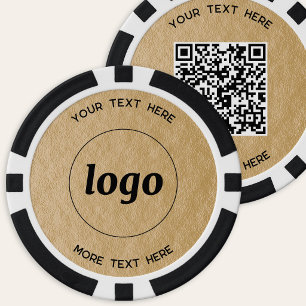 Lot De Jeton De Poker Code QR Logo Texte Promotion Entreprise Or